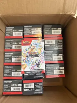 Lot of 12 Pokemon TCG Prismatic Evolutions Booster Bundle Boxes SEALED NEW (12) - Image 1