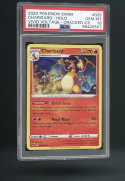 2020 Pokemon Charizard 025/185 Deck Exclusives Cracked Ice Holo PSA 10 - Image 1