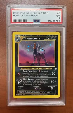 2001 Pokemon Neo Revelation Houndoom Holo #8/64 PSA 7 - Image 1