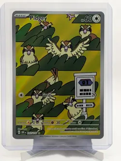 Pokemon Pidgey 207/197 SV03 Obsidian Flames Illustration Rare Holo 60 HP EN - Image 1