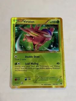Pokemon TCG Black White Plasma Blast Virizion Gold Secret Rare Shiny 103/101 LP - Image 1