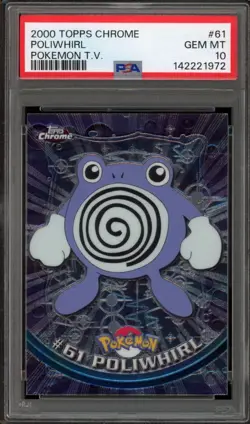 Pokemon Topps Chrome Poliwhirl #61 PSA 10 Gem Mint Low Pop! - Image 1