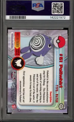 Pokemon Topps Chrome Poliwhirl #61 PSA 10 Gem Mint Low Pop! - Image 2