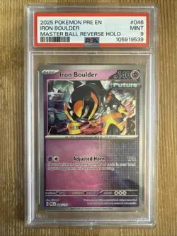 Pokemon - Iron Boulder - 046/131 - Master Ball - Prismatic Evolutions PSA 9 - Image 1