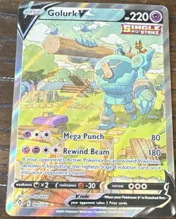 The Pokemon Company Golurk V Holo Full Art Ultra Rare Evolving Skies 182/203 - Image 1