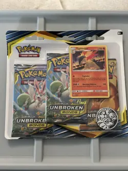 Pokemon Sun & Moon Unbroken Bonds 3-Pack Blister New Sealed Typhlosion Promo - Image 1