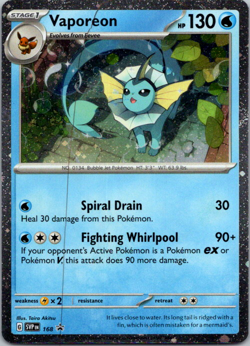 Vaporeon SVP 168 Cosmos Holo Pokemon Scarlet & Violet Promo NM - Image 1