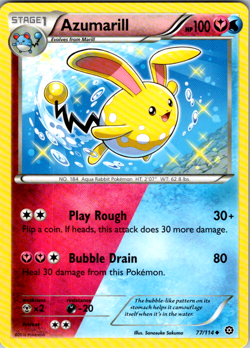 Azumarill 77/114 Steam Siege Pokemon NM - Image 1