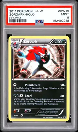 2011 POKEMON BLACK & WHITE PROMO #BW19 ZOROARK-HOLO PSA 9 - Image 1