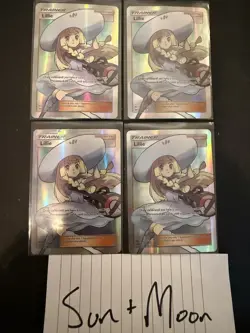 Pokemon lot of 4 Lillie #147 Ultra Rare Holo. Sun & Moon Series - Image 4