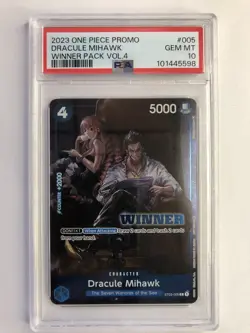 One Piece CCG TCG PSA 10 Promo Dracule Mihawk Winner Pack Vol. 4 2023 ST03 005 - Image 1