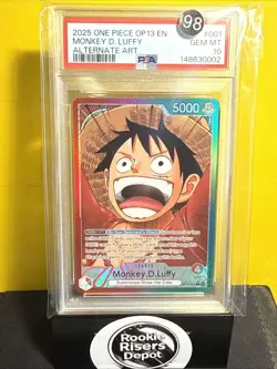 One Piece Monkey D. Luffy Alt Art OP13-001 Leader PSA 10 Gem Mint English - Image 1