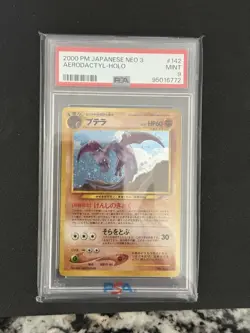 PSA 9 Aerodactyl Holo Japanese Neo Revelation No.142 2000 Vintage Pokemon Card - Image 1
