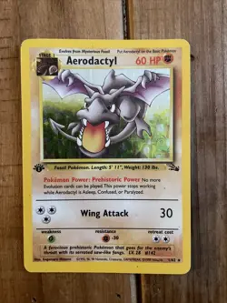 Pokemon TCG - Aerodactyl - Fossil - Holo - 1st Edition Holo Rare - Image 1