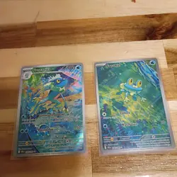 Froakie 088/086 & Frogadier 089/086 Illustration Rare Pokemon Chaos Rising - Image 1