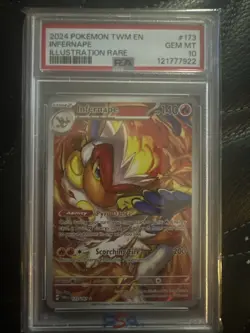 Infernape 173/167 PSA 10 Full Art IR Twilight Masquerade Pokemon 2024 - Image 1