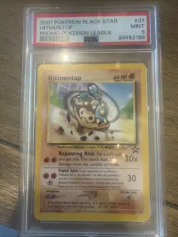 2001 Pokemon Black Star League Promo Hitmontop 37/53 Wotc PSA 9 - Image 1