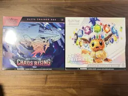 Pokemon TCG Prismatic Evolutions ETB & Chaos Rising ETB (New/Factory Sealed) - Image 1