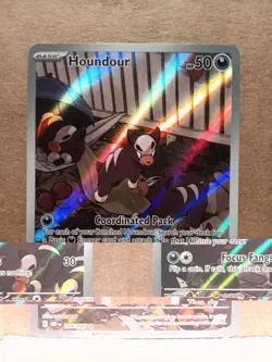Pokemon Houndour Illustration Rare SV03: Obsidian Flames 204/197 NM - Image 1