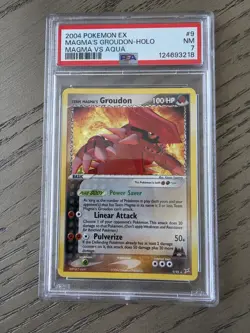 2004 Pokemon Ex Magma's Groudon-Holo MAGMA VS AQUA #9 PSA 7 NEAR MINT - Image 1