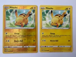 2x Pikachu 065/202 Sword Shield Base Reverse Holo & Non Holo Pokemon Cards - Image 1
