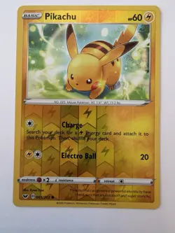 2x Pikachu 065/202 Sword Shield Base Reverse Holo & Non Holo Pokemon Cards - Image 2