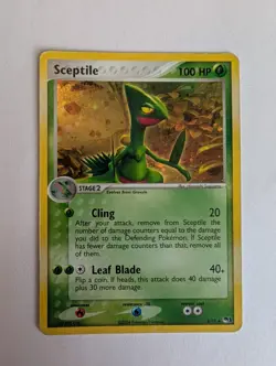 2006 Pokemon POP Series 1 4/17 Sceptile, Holo Rare Swirl - Image 1