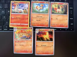 Pokemon TCG Ponyta Rapidash Evolution Line Lot (5) SCR DRI TEF Silver Tempest NM - Image 1