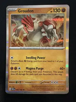 POKEMON TCG GROUDON 093/182 PARADOX RIFT HOLO ENGLISH - Image 1