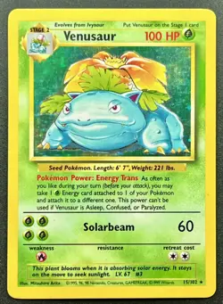 Venusaur 15/102 Holo Rare Base Set Unlimited Pokemon English - Image 1