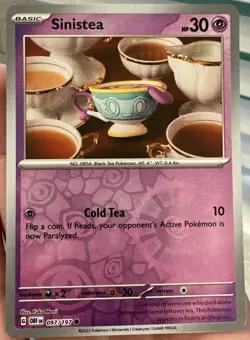 Pokemon Obsidian Flames Sinistea Reverse Holo 97/197 Pack Fresh! - Image 1
