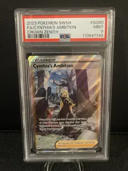 PSA 9 Cynthia's Ambition GG60/GG70 Crown Zenith: Galarian Gallery Holo Pokemon - Image 1
