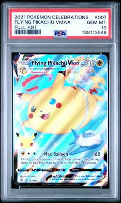 2021 Pokemon Celebrations #007 Flying Pikachu Vmax PSA10 - Image 1