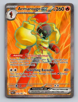 Pokemon TCG Armarouge ex Holo Ultra Rare SV04: Paradox Rift 218/182 - Image 1