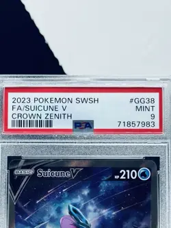 Pokemon TCG Crown Zenith Galarian Gallery Suicune V GG38 Full Art Holo PSA 9 - Image 2