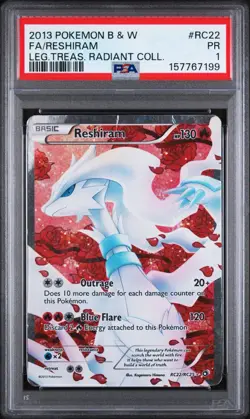 Pokemon Reshiram Legendary Treasures Radiant Coll. Full Art #RC22 PSA 1 - Image 1