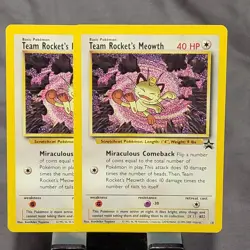 2 Pokemon Pokemon Team Rocket’s Meowth Black Star Promo 18 WotC 1999 Vintage - Image 1