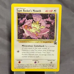 2 Pokemon Pokemon Team Rocket’s Meowth Black Star Promo 18 WotC 1999 Vintage - Image 2