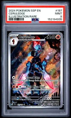 PSA 9 Ceruledge 197/191 Pokemon Surging Sparks SSP EN Illustration Rare 2024 - Image 1