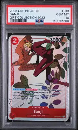 2023 One Piece OP01 English SANJI Gift Collection 2023 PSA 10 #013 - Image 1