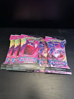 Pokemon Fusion Strike Sleeved Booster Pack. Lot Of 5. - Image 1