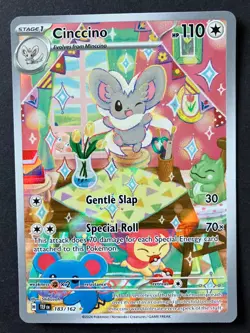 Cinccino 183/162 Temporal Forces FULL ART ILLUSTRATION RARE HOLO Pokemon Card NM - Image 1