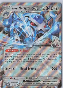 Pokemon TCG Steven's Metagross Ex 145/182 - Destined Rivals NM Card - Image 1