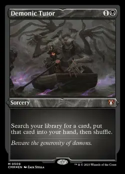 1x Demonic Tutor - Foil Etched Light Play MTG Magic - Kid Icarus - - Image 1