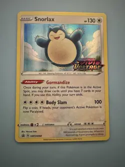 Pokemon Snorlax SWSH068 Vivid Voltage Pre-Release Holo Promo NM - Image 1
