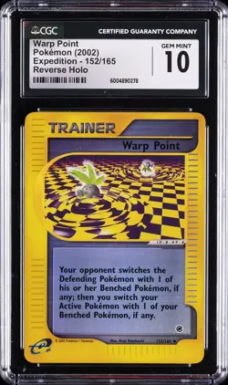 2002 POKEMON EXPEDITION, REVERSE HOLO #152/165 WARP POINT CGC 10 GEM MINT - Image 1