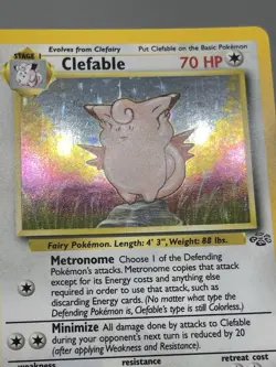 Clefable 1/64 Unlimited Holo Rare Jungle Pokemon Card 1999 LP/NM - Image 2