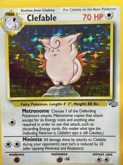 Clefable 1/64 Unlimited Holo Rare Jungle Pokemon Card 1999 LP/NM - Image 3