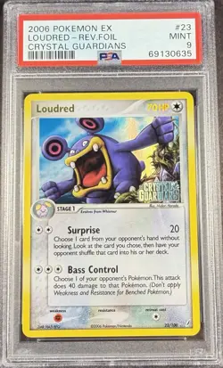 2006 Pokemon EX Crystal Guardians 23 Loudred Reverse PSA 9 Mint - Image 1