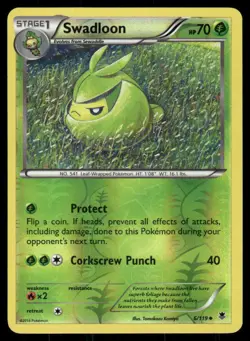 Swadloon 6/119 Uncommon Phantom Forces Pokemon Reverse Holo Near Mint - Image 1